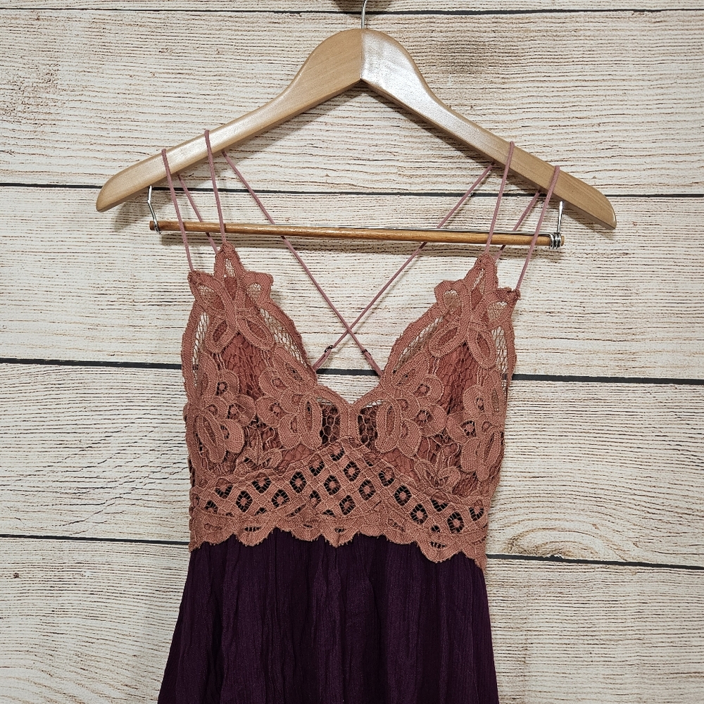 Free People Adella Slip Dress Copper Combo Small - Picture 4 of 10